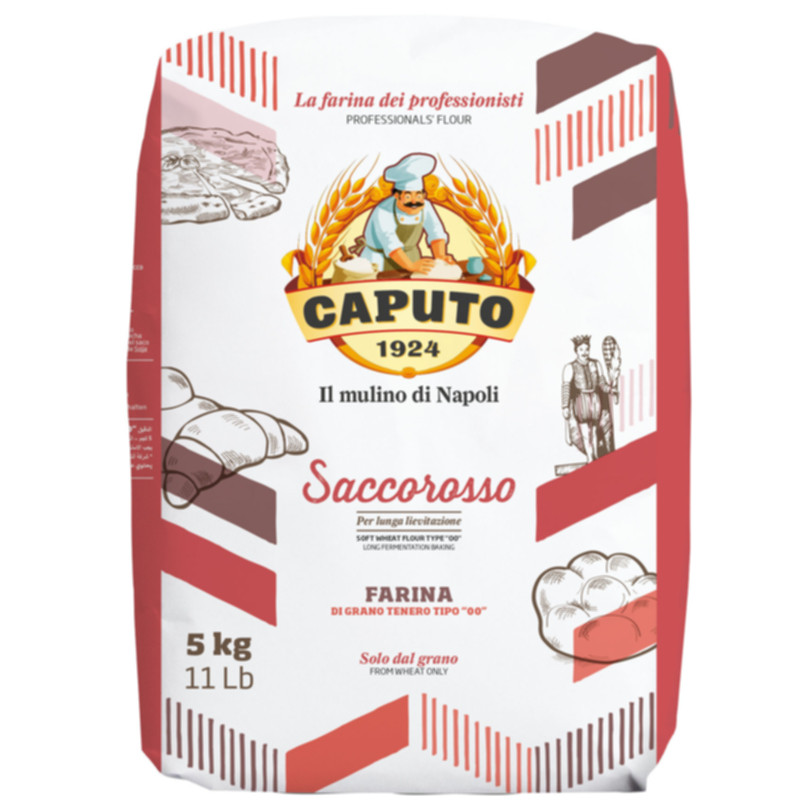 Caputo Weizenmehl Rot Saccorosso Tipo 00 5 kg Profi Pizzamehl aus Neapel